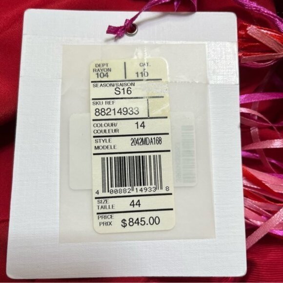 NWT MSGM MIlano One Shoulder Ruffle Dress in Red Women Size‎ 44 US 8 - Picture 9 of 12